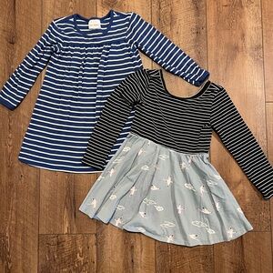 Hanna Anderson and Tea Collection Toddler Girl Dress Bundle, size 4